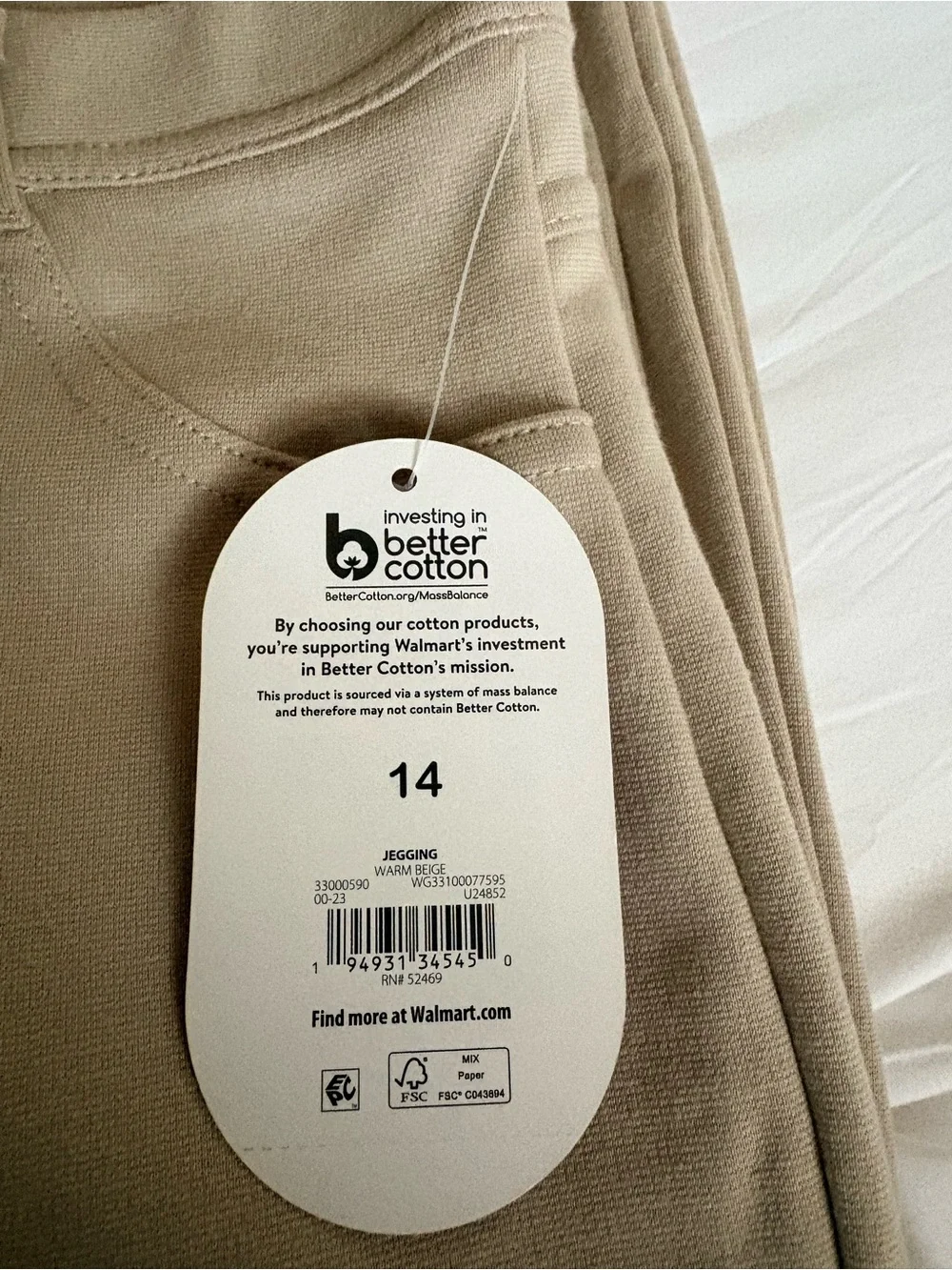 6 pairs of School Uniform Pull-On Leggings - Neutral Tan/Khaki